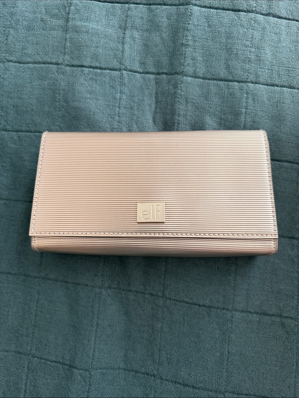 ELF Metallic Silver Ribbed Clutch Wallet